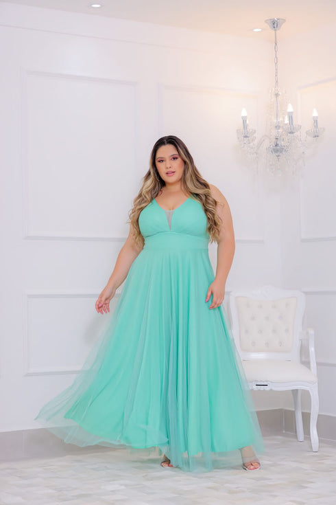 Vestido regata tule brilhante PETRA FINA